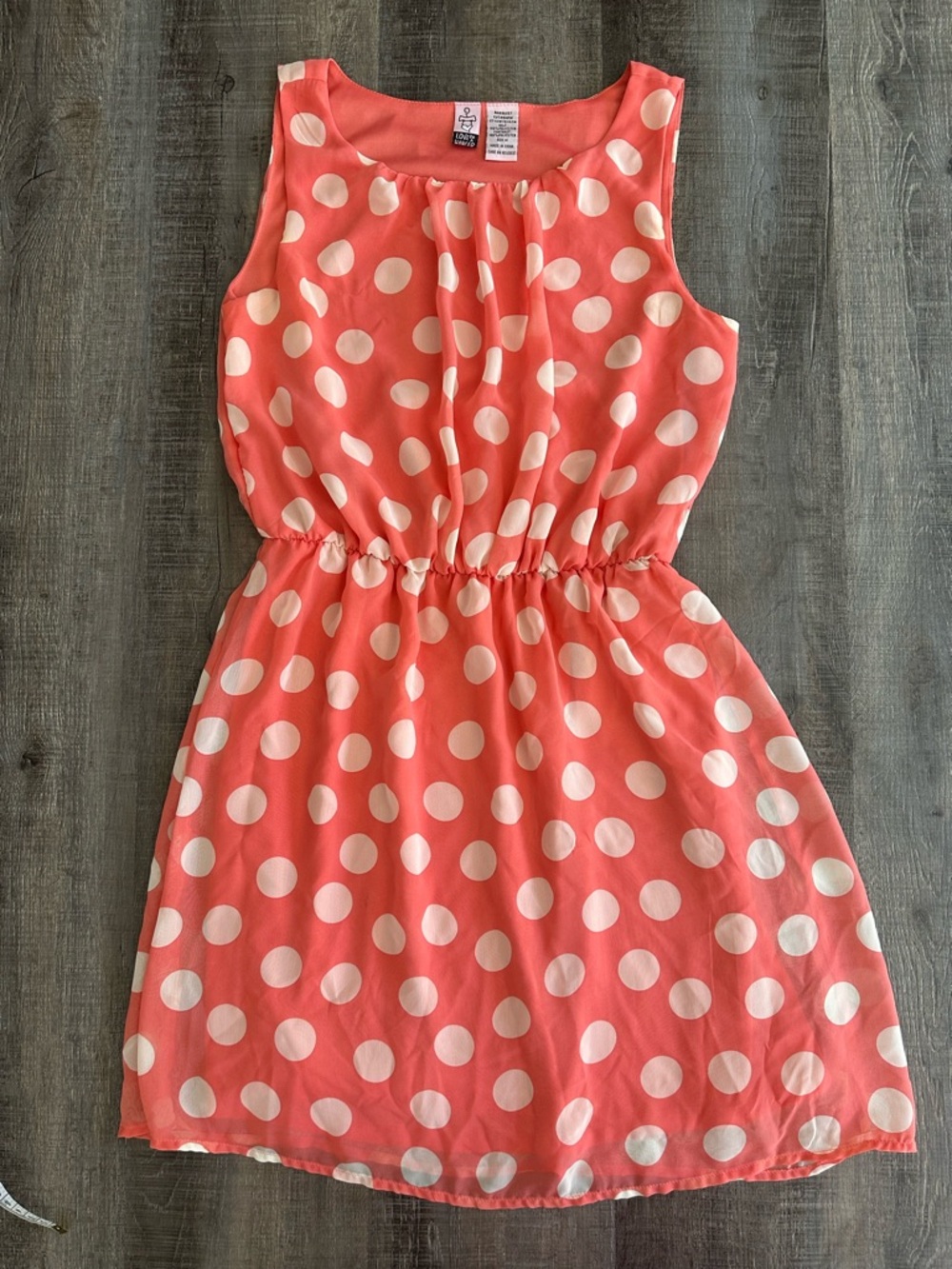 love on a hanger Coral Polka Dot Sleeveless Dress